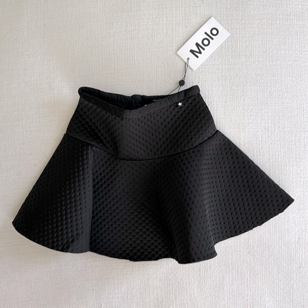 MOLO NWT girls “Britani”  Neoprene black mini skirt, size 3-4